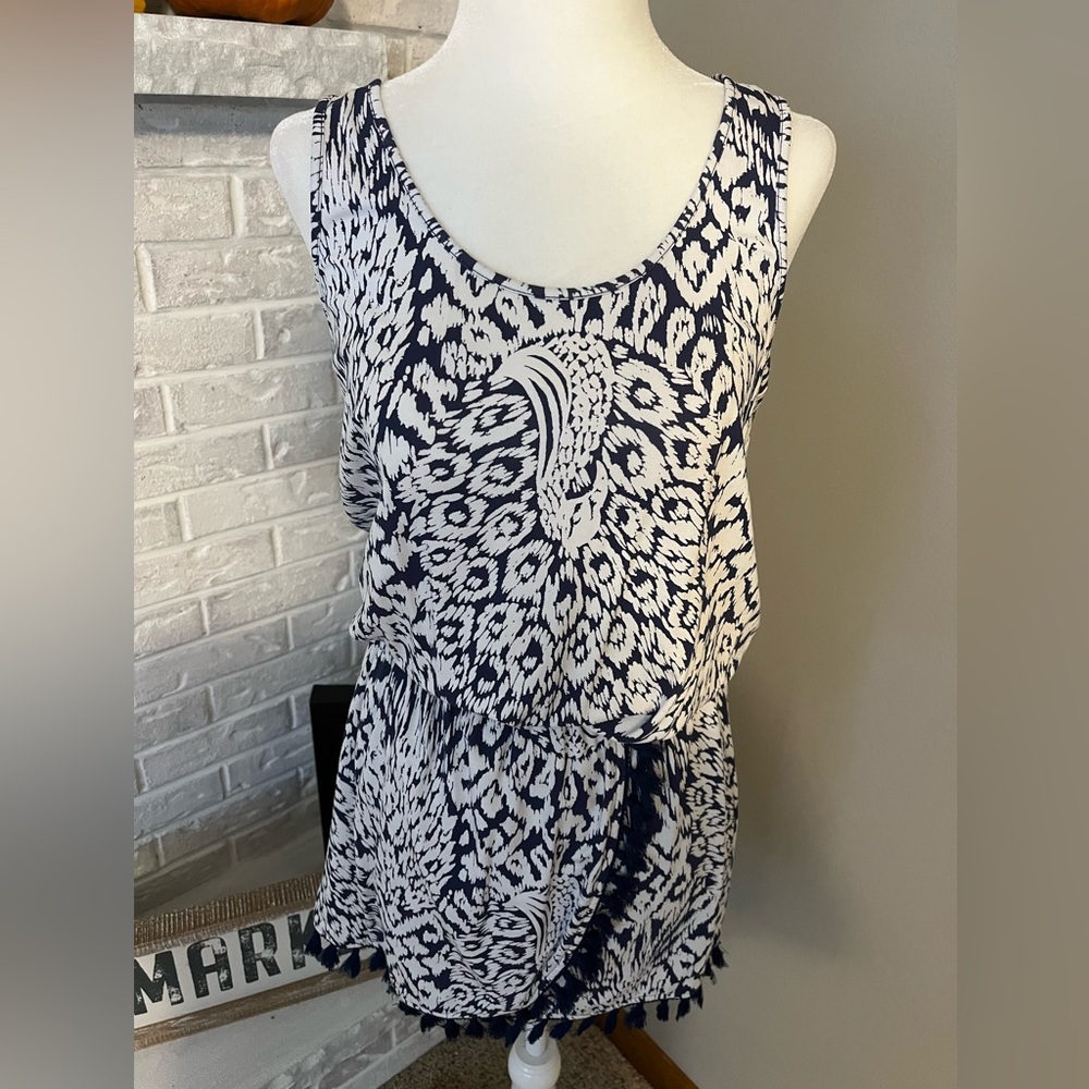Lilly Pulitzer Jarrett Romper Bright Navy Pineapple Party - Picture 2 of 7
